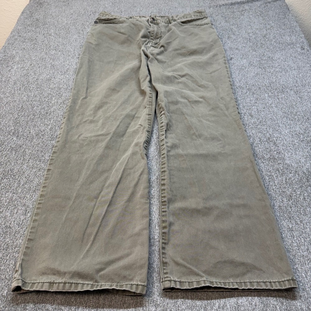 Timberland Mens Green Cotton Twill Straight Leg Pants 36x32 Olive Drab